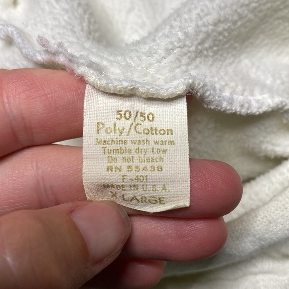 Vintage Wyoming White Hooded Sweatshirt Grunge Bison XL - Picture 5 of 8